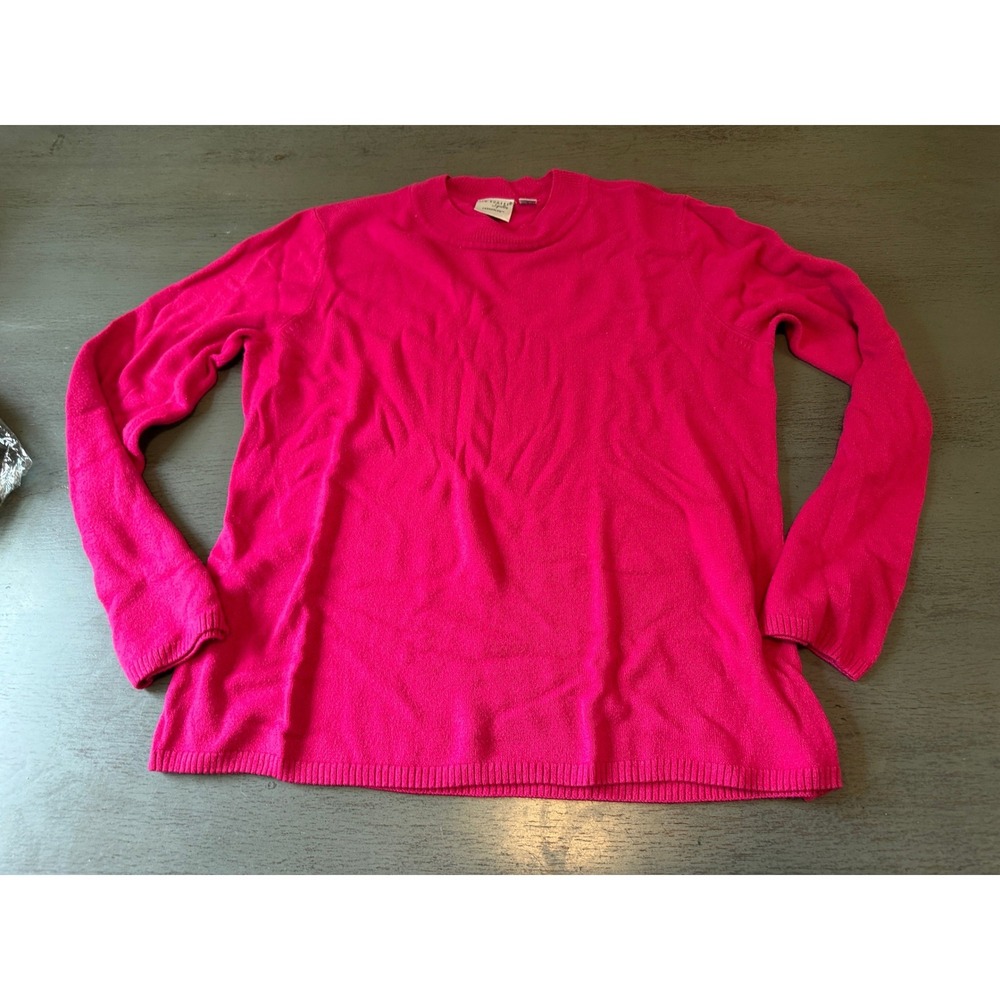 Kim Rogers Signature Cashmalon Hot Pink Crew Neck Sweater XL Soft Knit Pullover